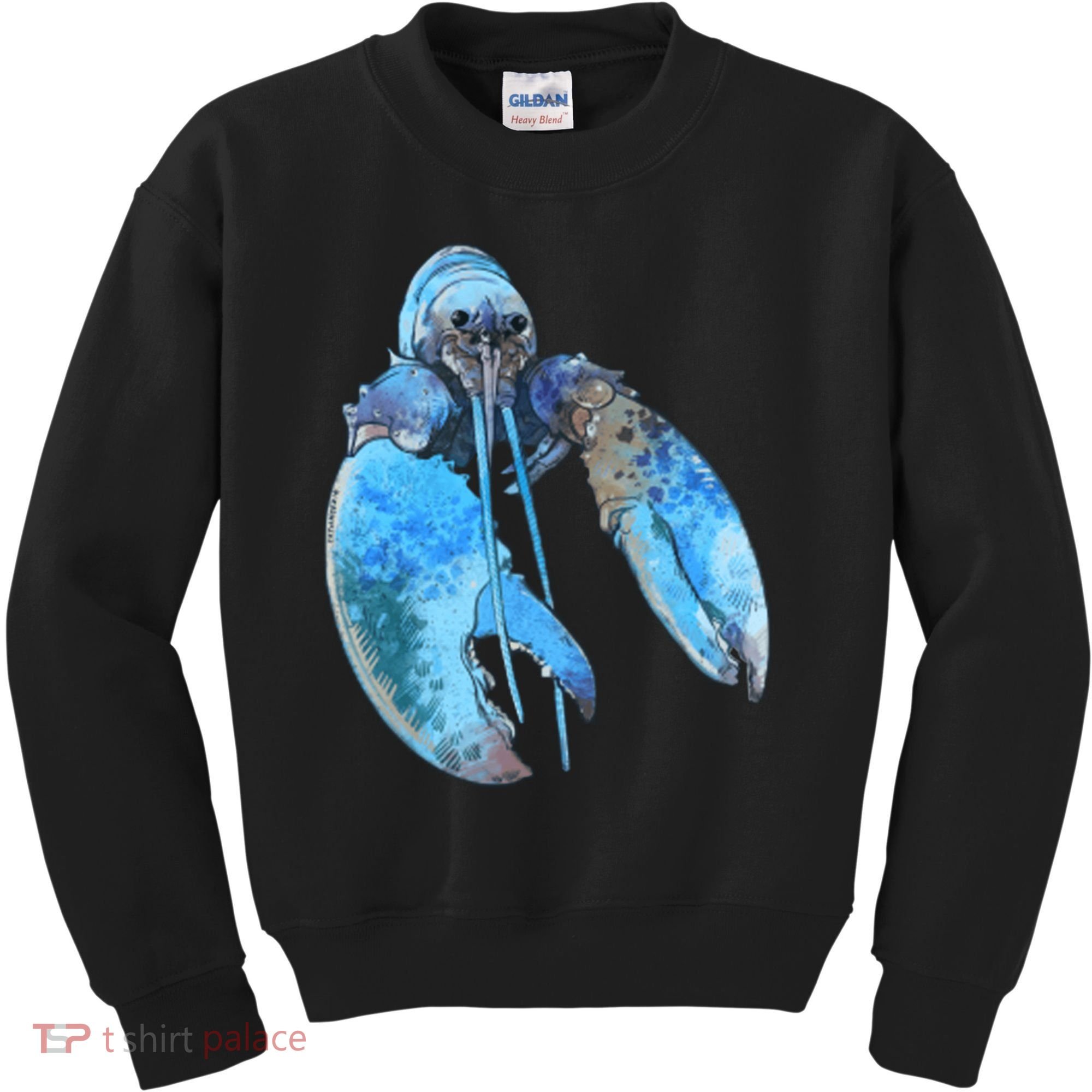 Funny Jumpscare Lobster Meme Blue Crustacean Kids Sweatshirt