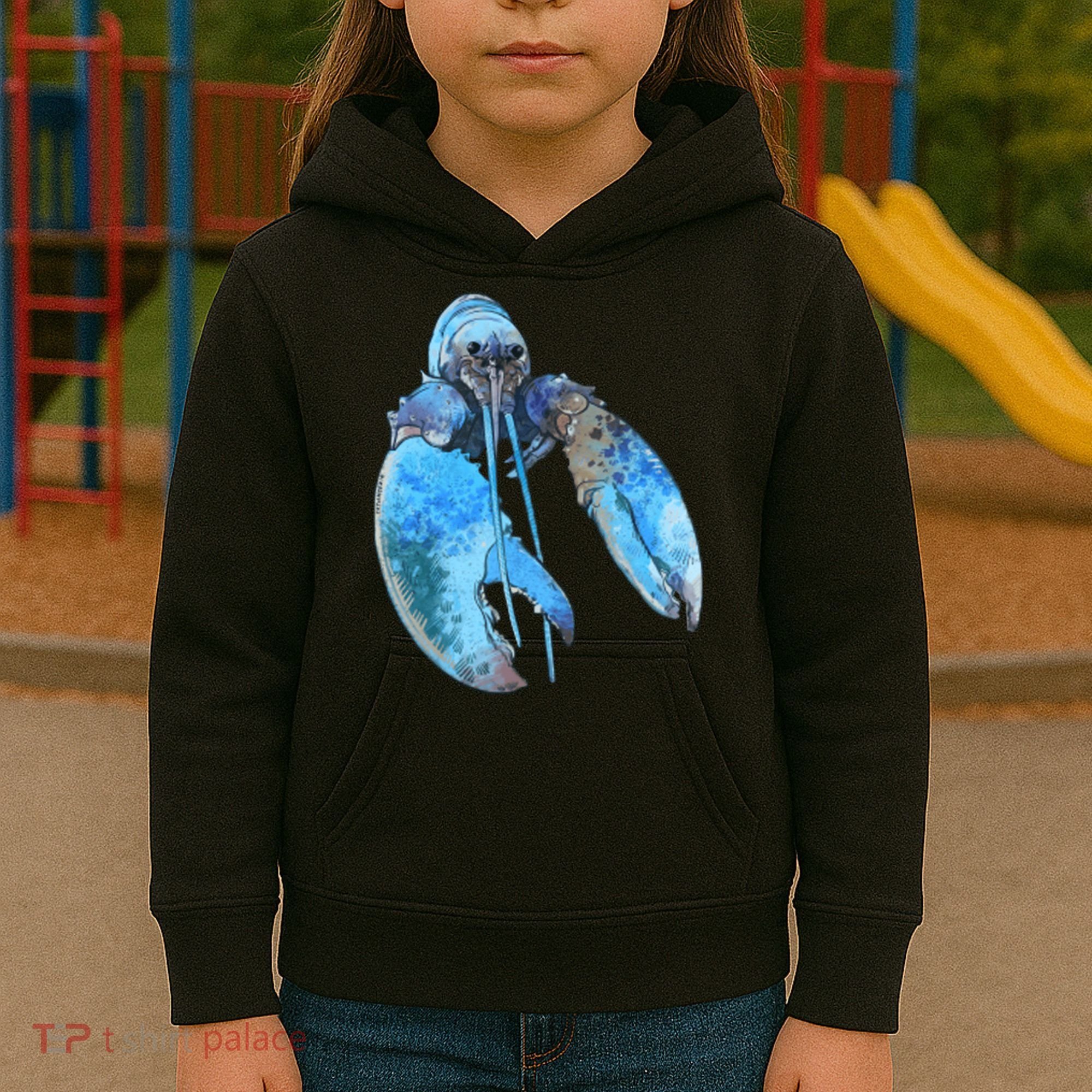 Funny Jumpscare Lobster Meme Blue Crustacean Kids Hoodie