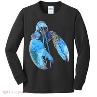 Funny Jumpscare Lobster Meme Blue Crustacean Kids Long Sleeve Shirt thumb 0