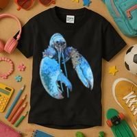 Funny Jumpscare Lobster Meme Blue Crustacean Kids T-Shirt thumb 3