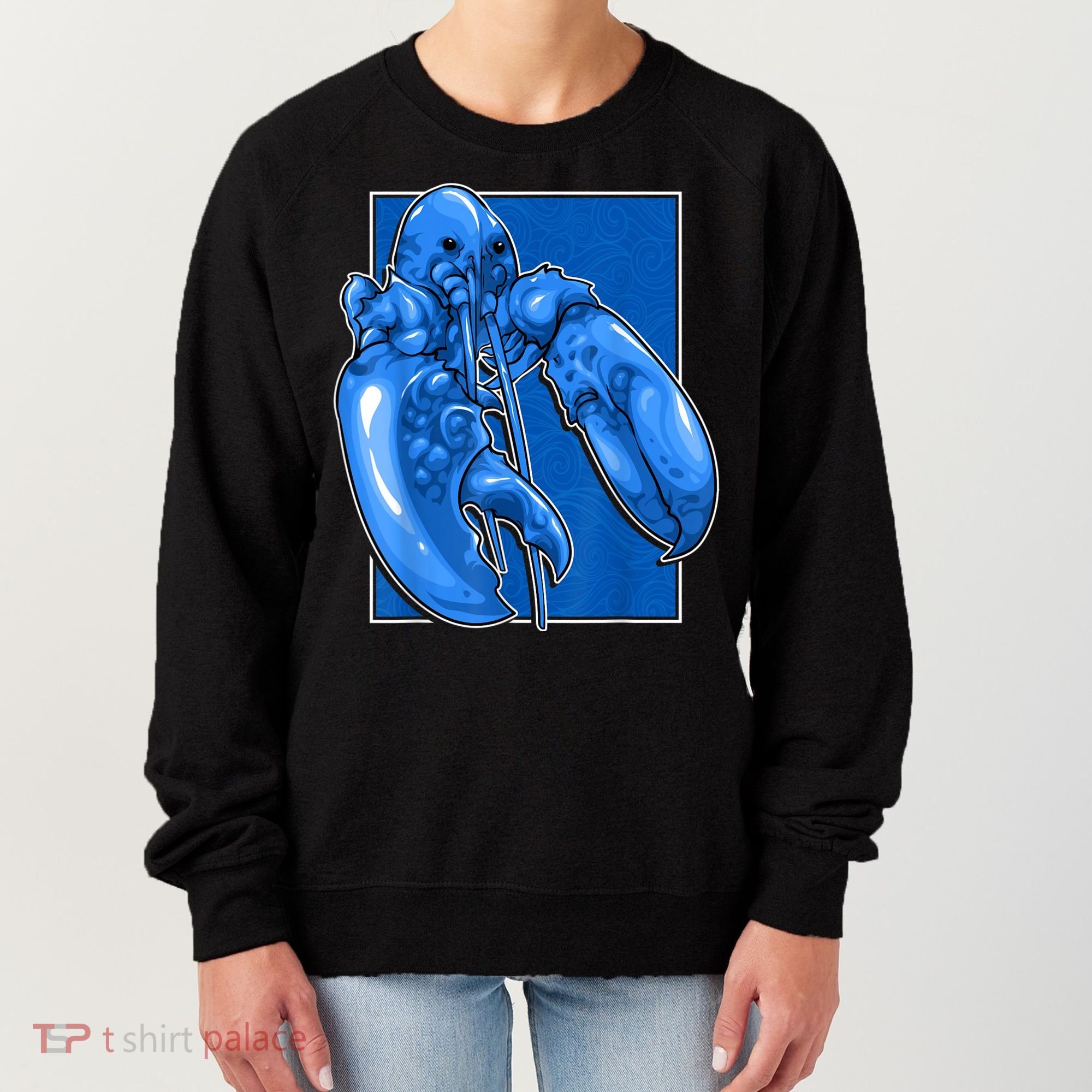 Funny Jumpscare Lobster Meme Blue Crustacean Women's Sweatshirt