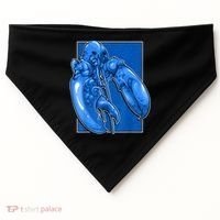 Funny Jumpscare Lobster Meme Blue Crustacean USA-Made Doggie Bandana thumb 0