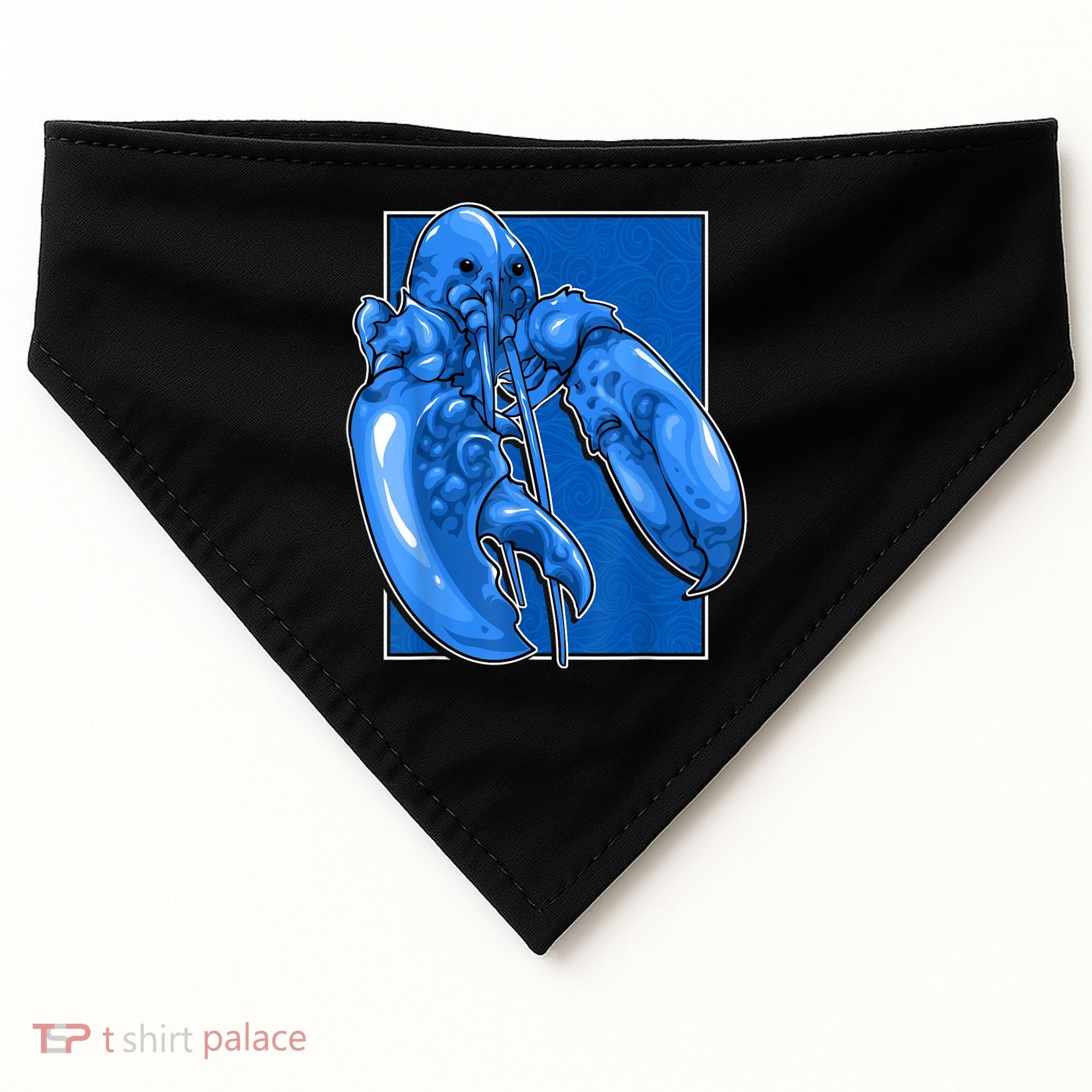 Funny Jumpscare Lobster Meme Blue Crustacean USA-Made Doggie Bandana