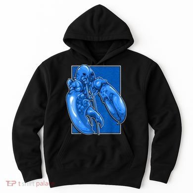 Funny Jumpscare Lobster Meme Blue Crustacean Hoodie