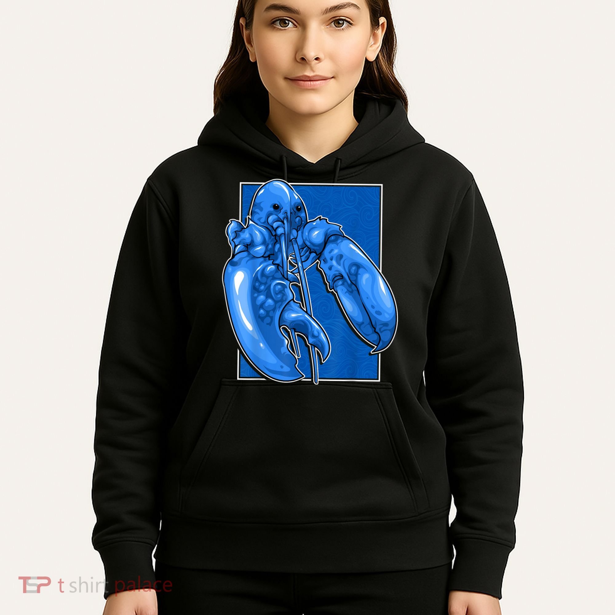 Funny Jumpscare Lobster Meme Blue Crustacean Hoodie