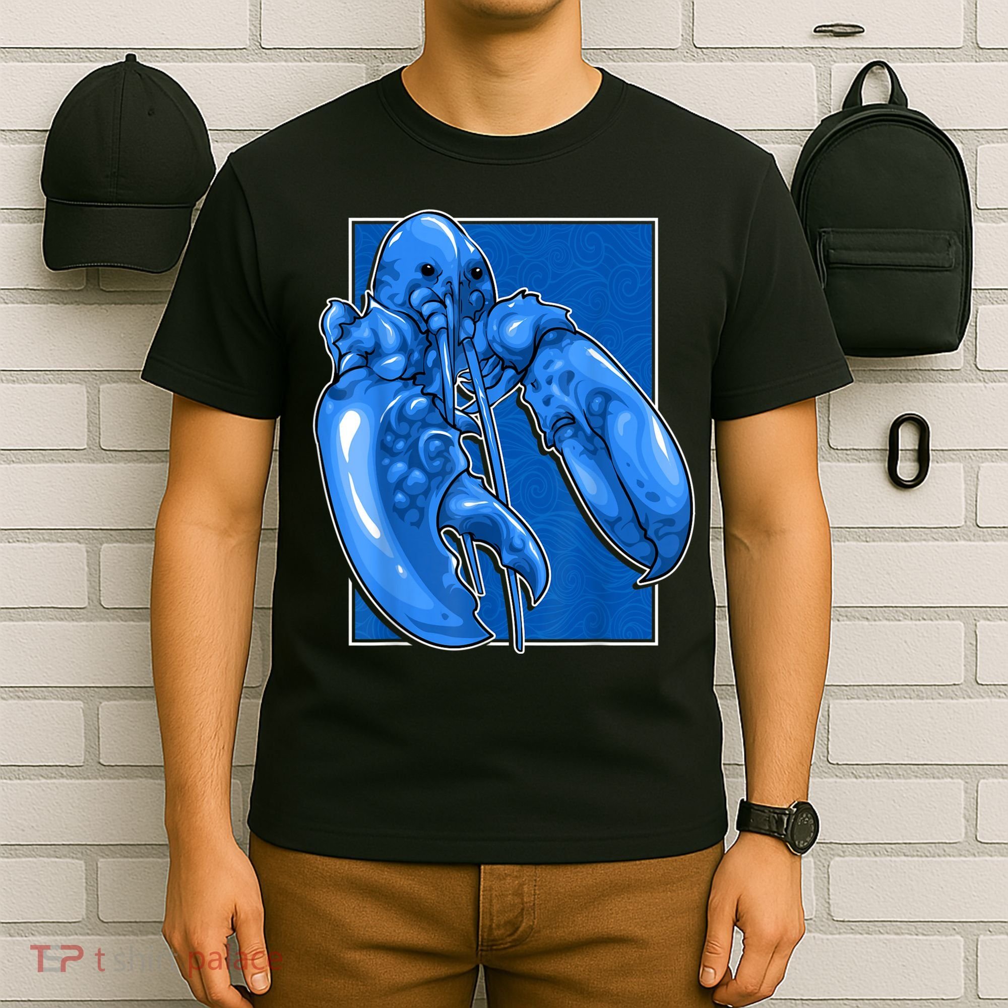 Funny Jumpscare Lobster Meme Blue Crustacean T-Shirt