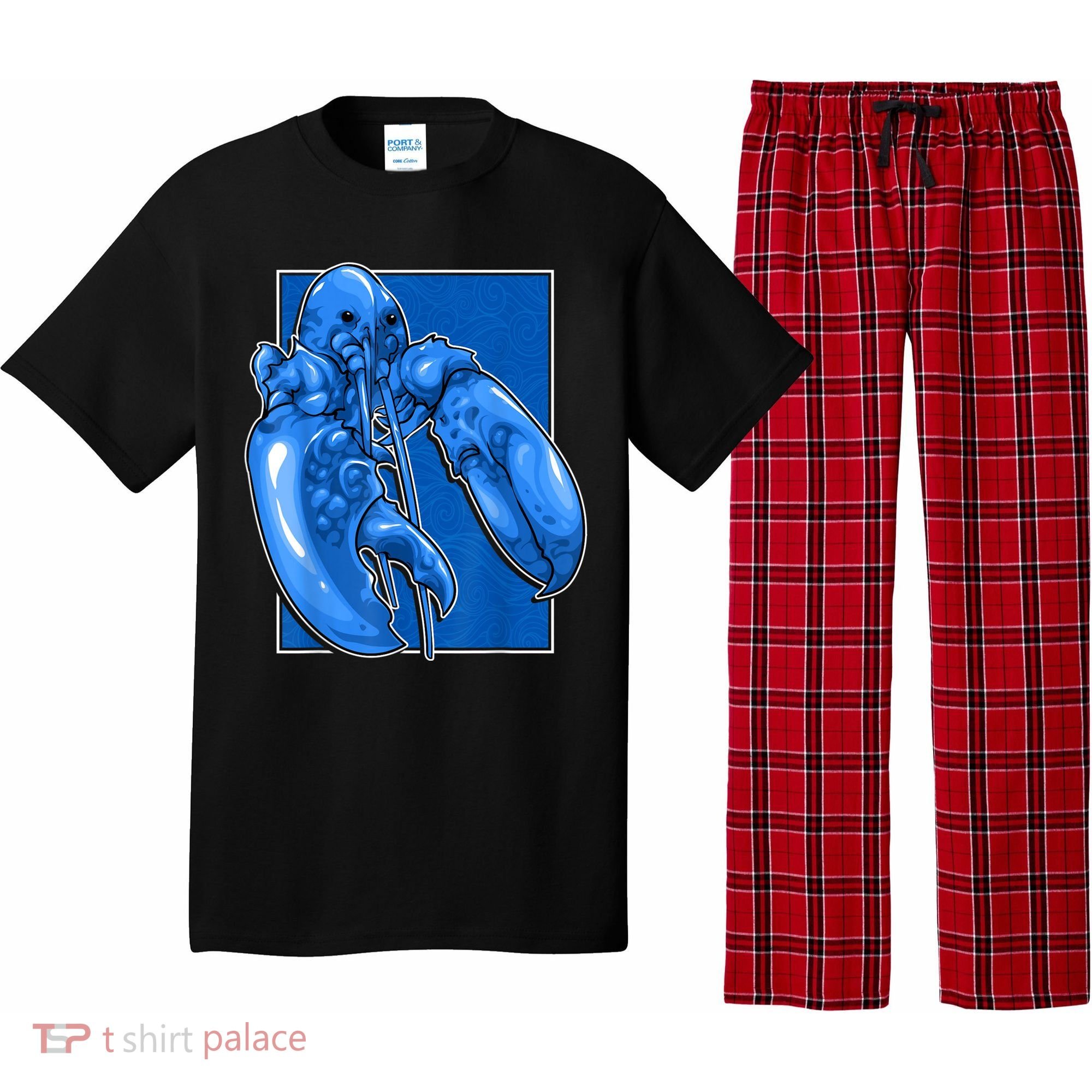 Funny Jumpscare Lobster Meme Blue Crustacean Pajama Set