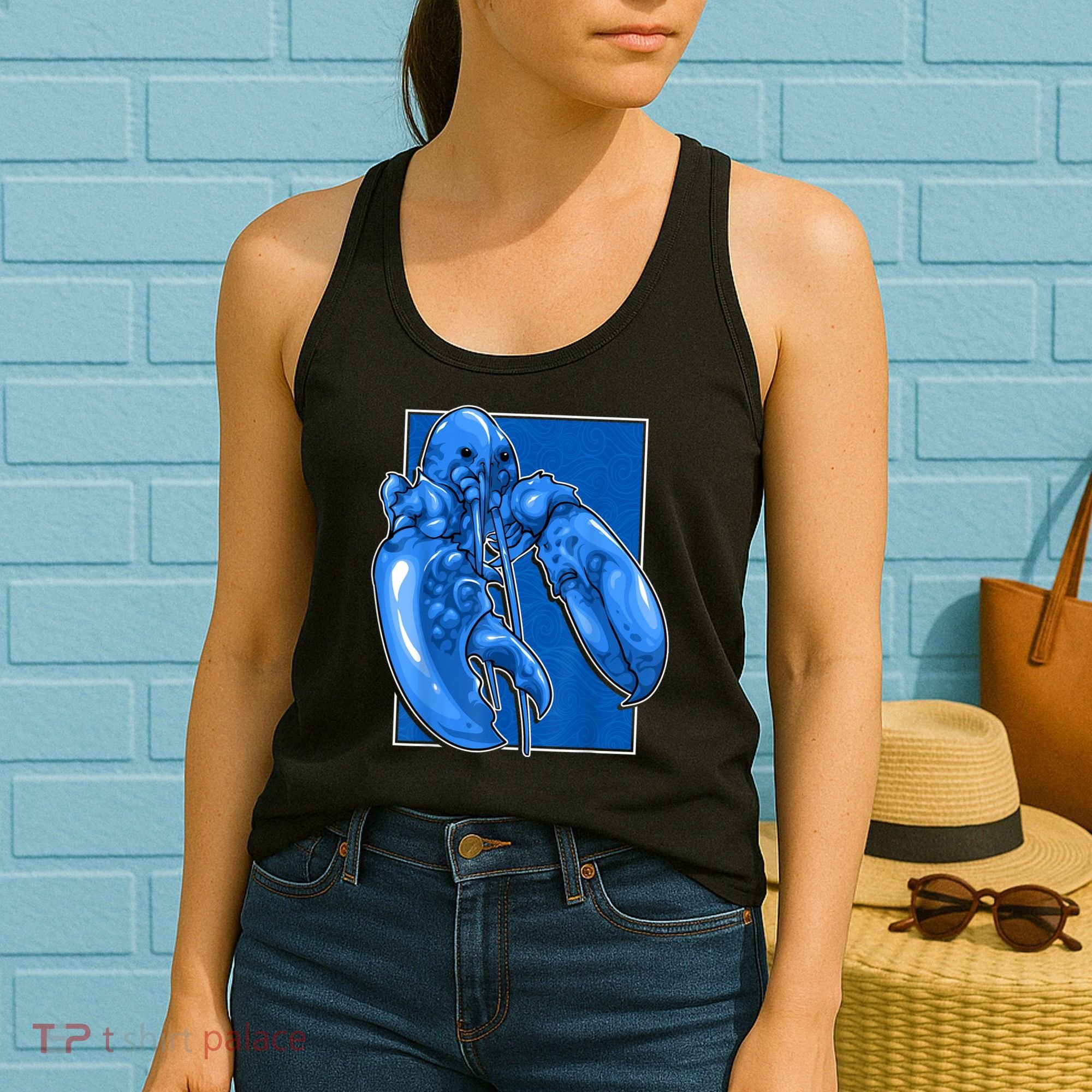 Funny Jumpscare Lobster Meme Blue Crustacean Women's Tank Top