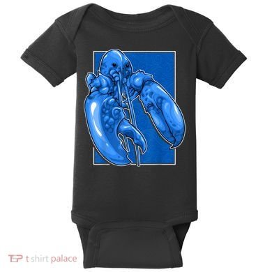 Funny Jumpscare Lobster Meme Blue Crustacean Baby Bodysuit