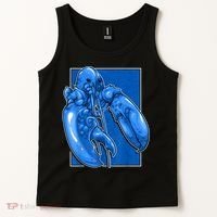 Funny Jumpscare Lobster Meme Blue Crustacean Tank Top thumb 2