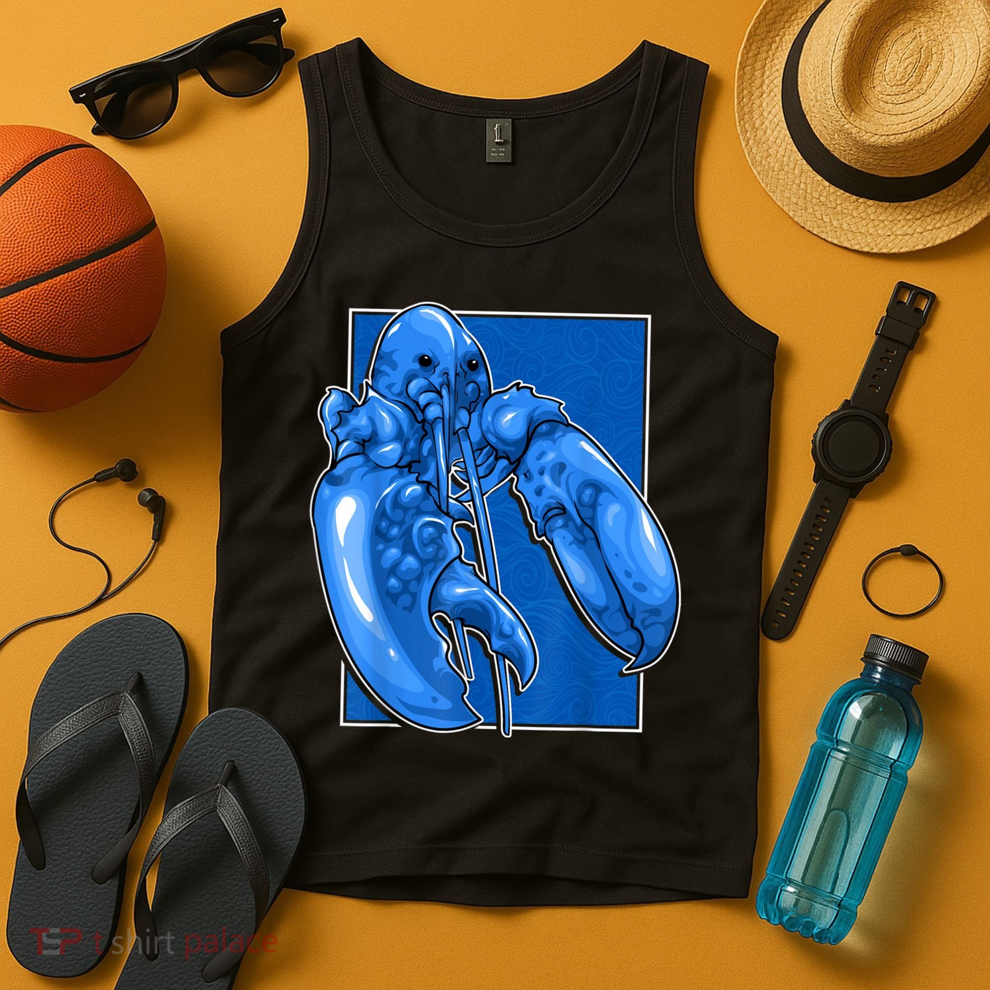 Funny Jumpscare Lobster Meme Blue Crustacean Tank Top