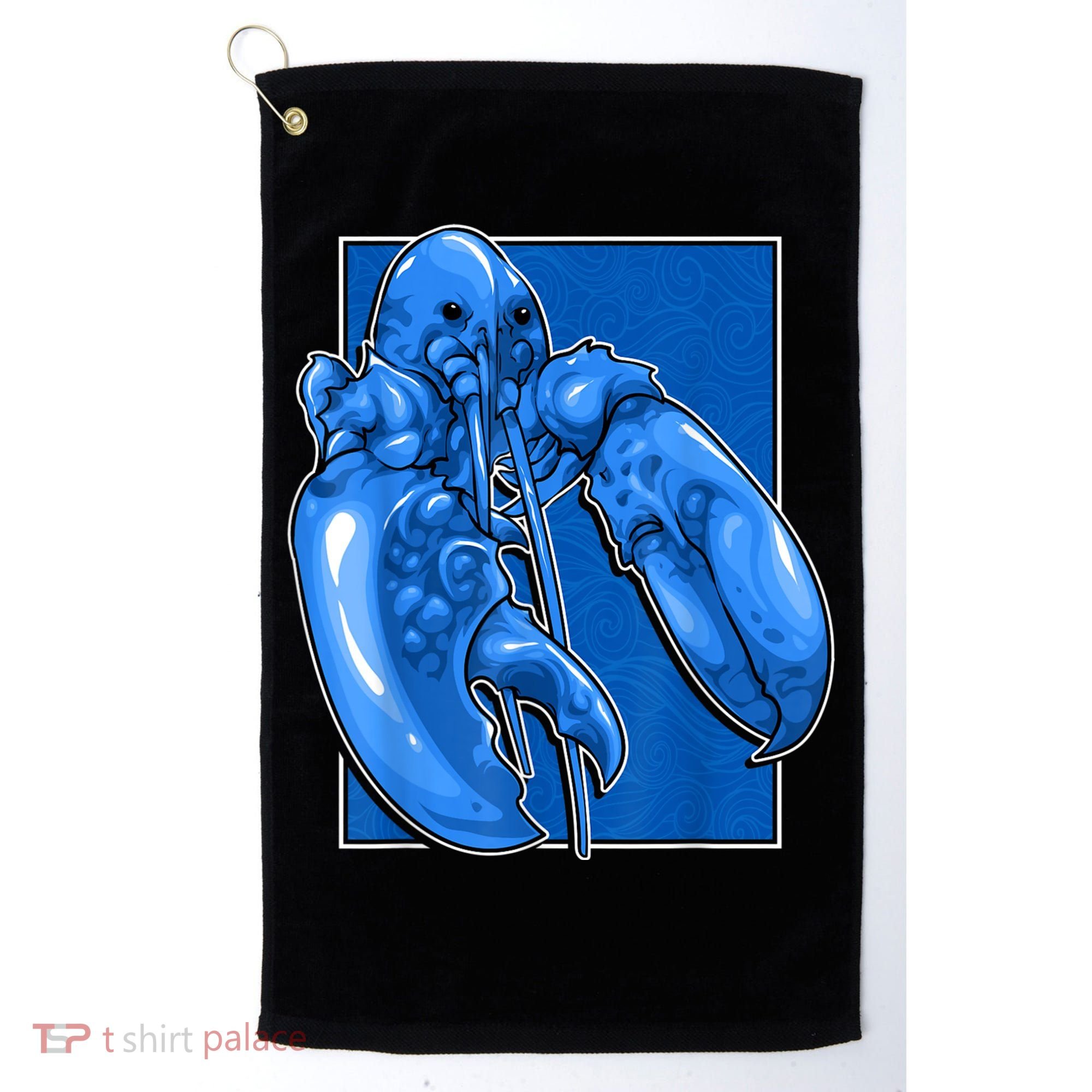 Funny Jumpscare Lobster Meme Blue Crustacean Golf Towel