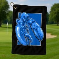Funny Jumpscare Lobster Meme Blue Crustacean Golf Towel thumb 1