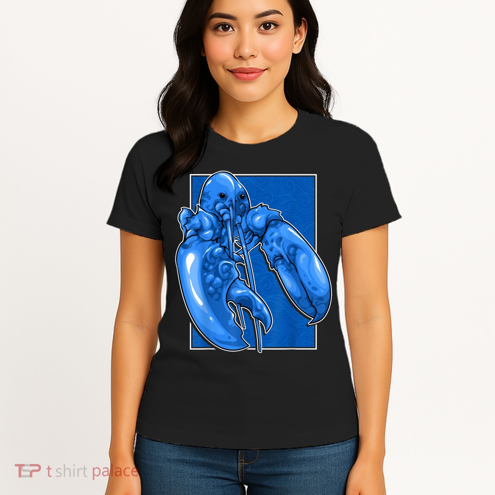Funny Jumpscare Lobster Meme Blue Crustacean Women's T-Shirt