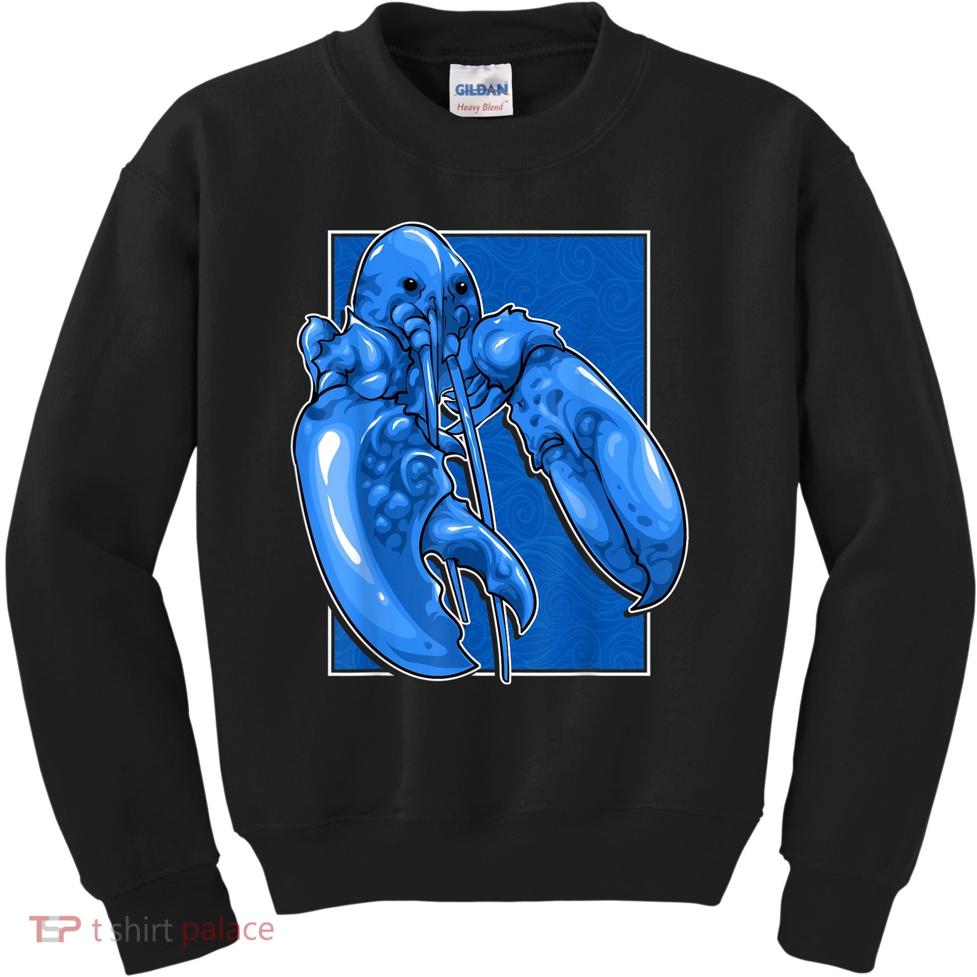 Funny Jumpscare Lobster Meme Blue Crustacean Kids Sweatshirt