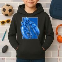 Funny Jumpscare Lobster Meme Blue Crustacean Kids Hoodie thumb 2