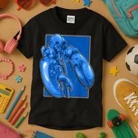 Funny Jumpscare Lobster Meme Blue Crustacean Kids T-Shirt thumb 3