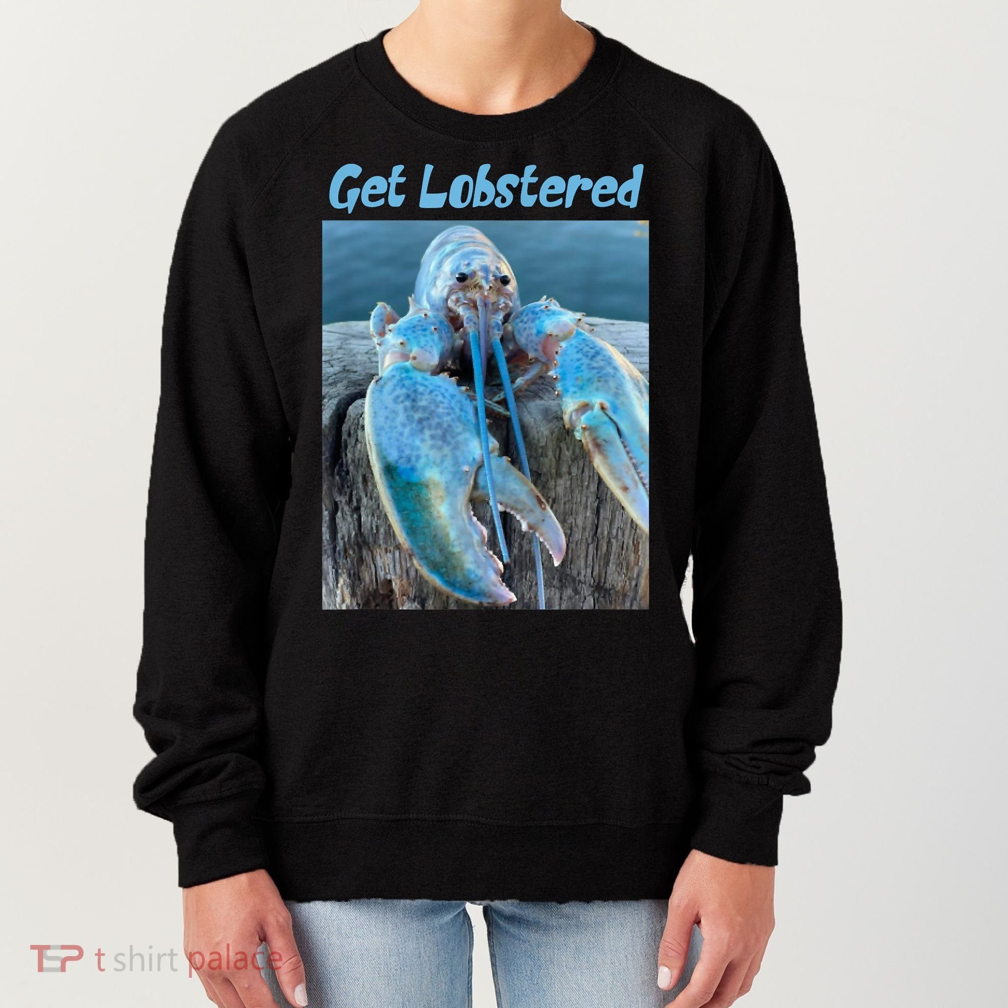 Funny Jumpscare Lobster Meme Blue Crustacean Women's Sweatshirt