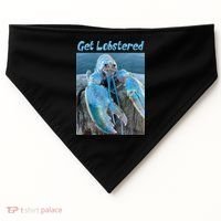 Funny Jumpscare Lobster Meme Blue Crustacean USA-Made Doggie Bandana thumb 0