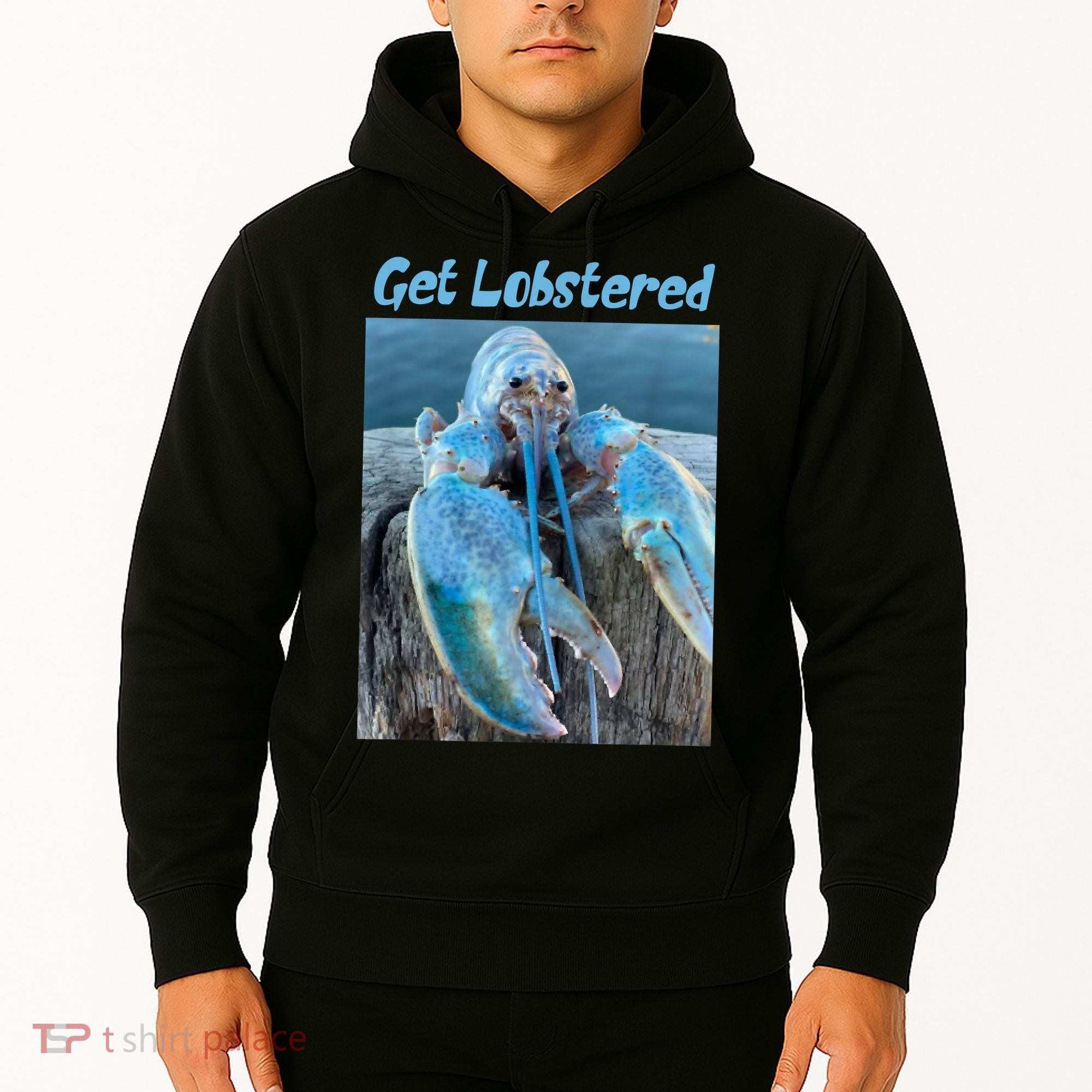 Funny Jumpscare Lobster Meme Blue Crustacean Hoodie