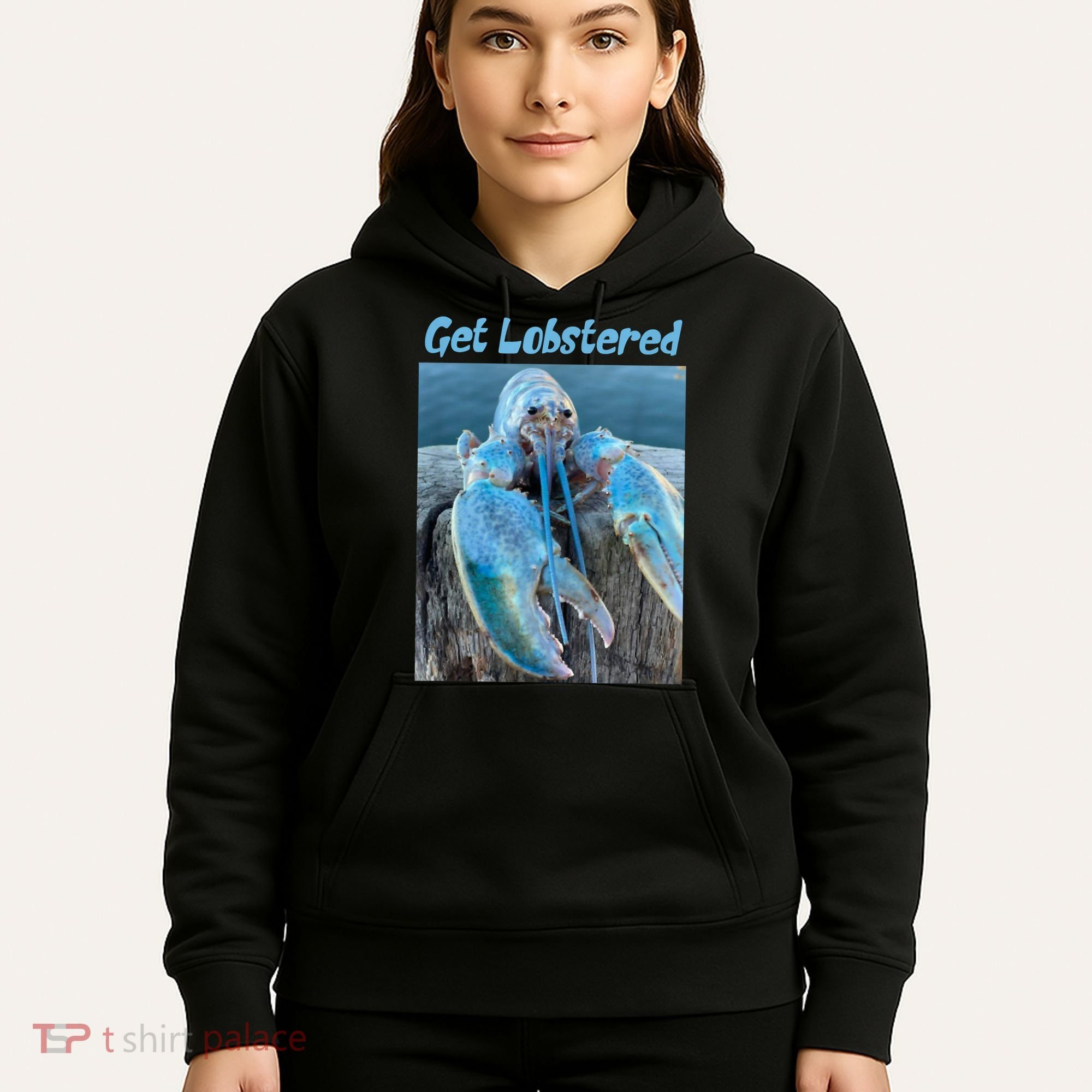 Funny Jumpscare Lobster Meme Blue Crustacean Hoodie
