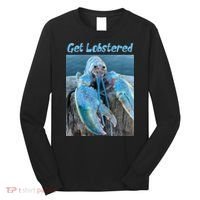 Funny Jumpscare Lobster Meme Blue Crustacean Long Sleeve Shirt thumb 0