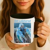 Funny Jumpscare Lobster Meme Blue Crustacean Coffee Mug thumb 3