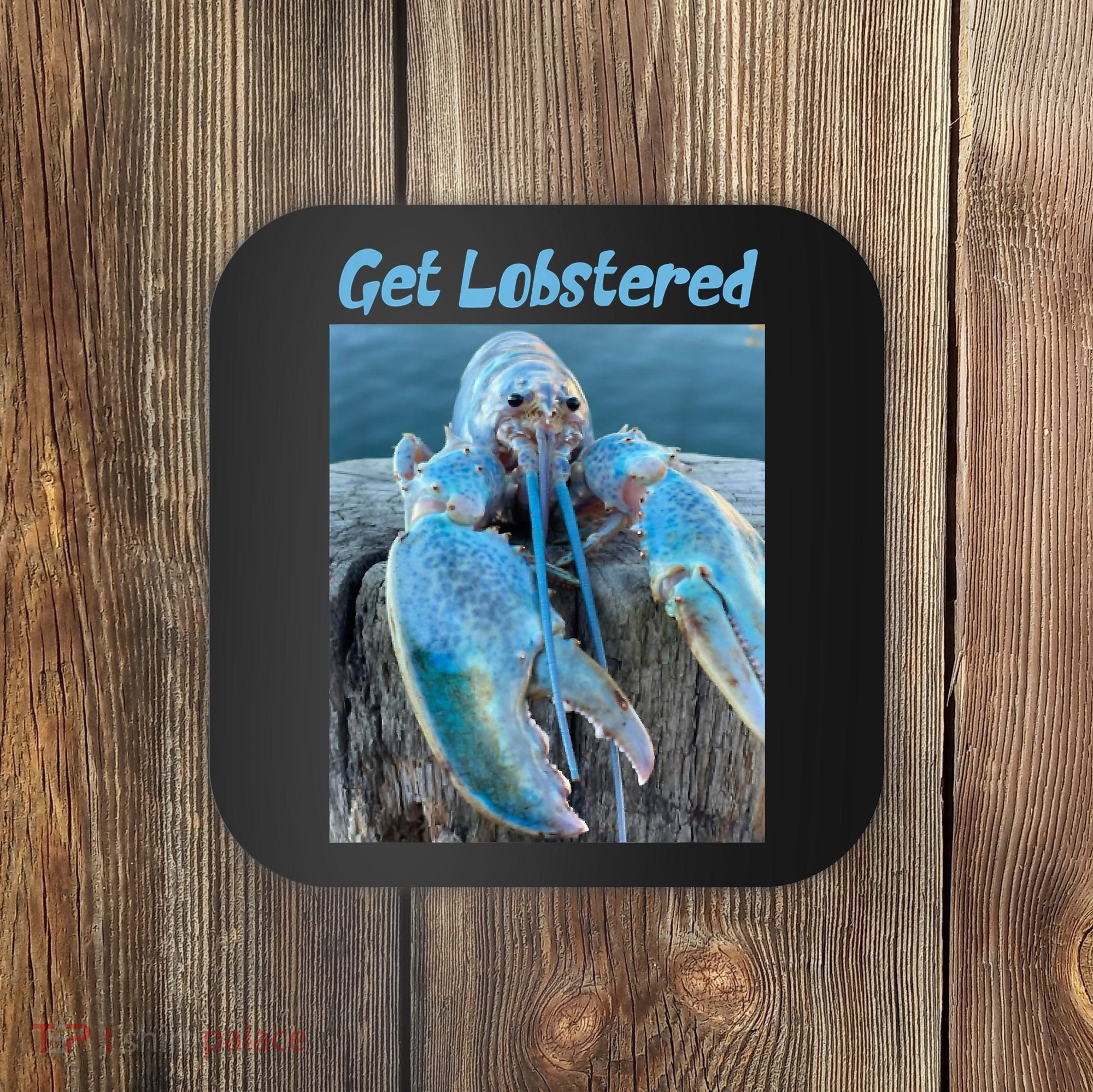 Funny Jumpscare Lobster Meme Blue Crustacean Coaster