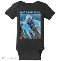 Funny Jumpscare Lobster Meme Blue Crustacean Baby Bodysuit thumb 0