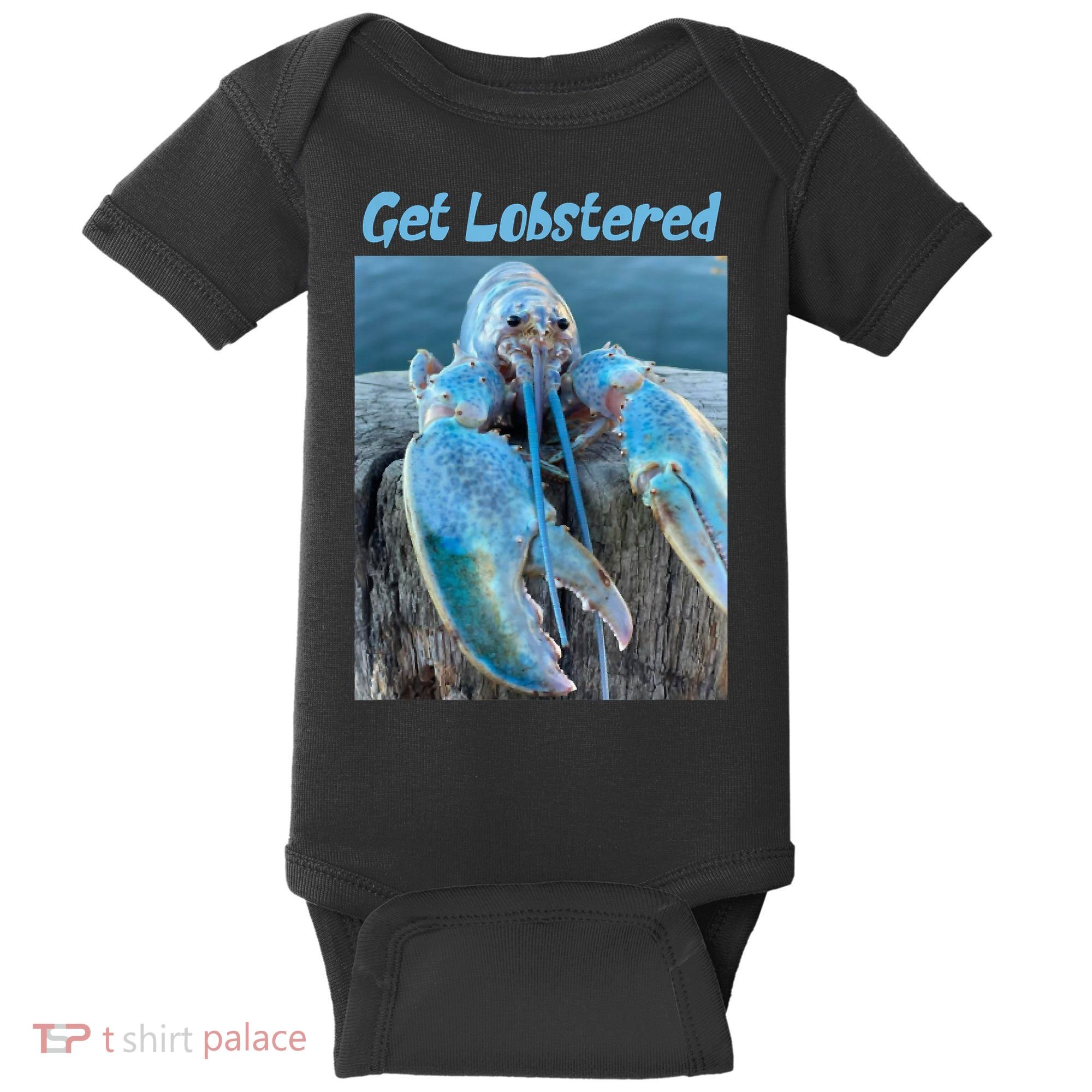 Funny Jumpscare Lobster Meme Blue Crustacean Baby Bodysuit