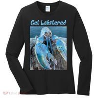 Funny Jumpscare Lobster Meme Blue Crustacean Women's Long Sleeve Shirt thumb 0