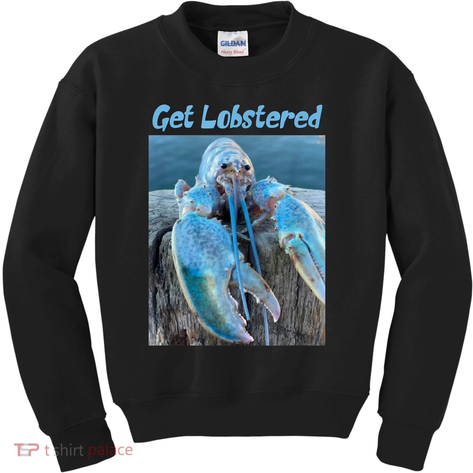 Funny Jumpscare Lobster Meme Blue Crustacean Kids Sweatshirt