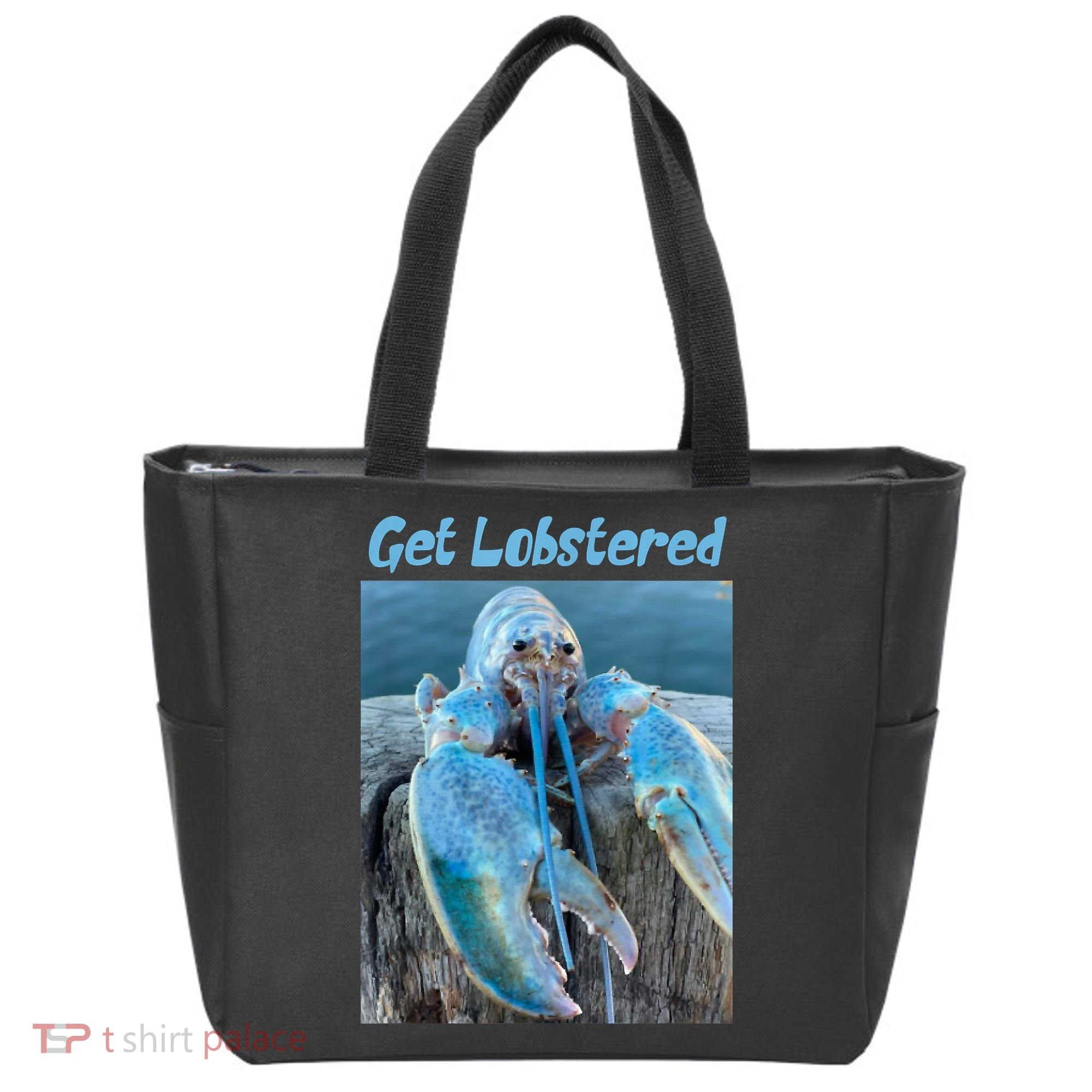 Funny Jumpscare Lobster Meme Blue Crustacean Tote Bag