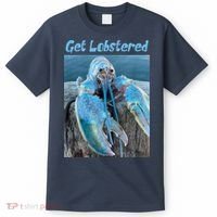 Funny Jumpscare Lobster Meme Blue Crustacean T-Shirt thumb 0