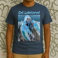 Funny Jumpscare Lobster Meme Blue Crustacean T-Shirt thumb 3