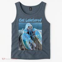 Funny Jumpscare Lobster Meme Blue Crustacean Tank Top thumb 2