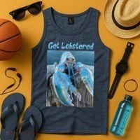 Funny Jumpscare Lobster Meme Blue Crustacean Tank Top thumb 4