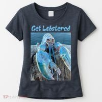 Funny Jumpscare Lobster Meme Blue Crustacean Women's T-Shirt thumb 0