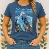 Funny Jumpscare Lobster Meme Blue Crustacean Women's T-Shirt thumb 2