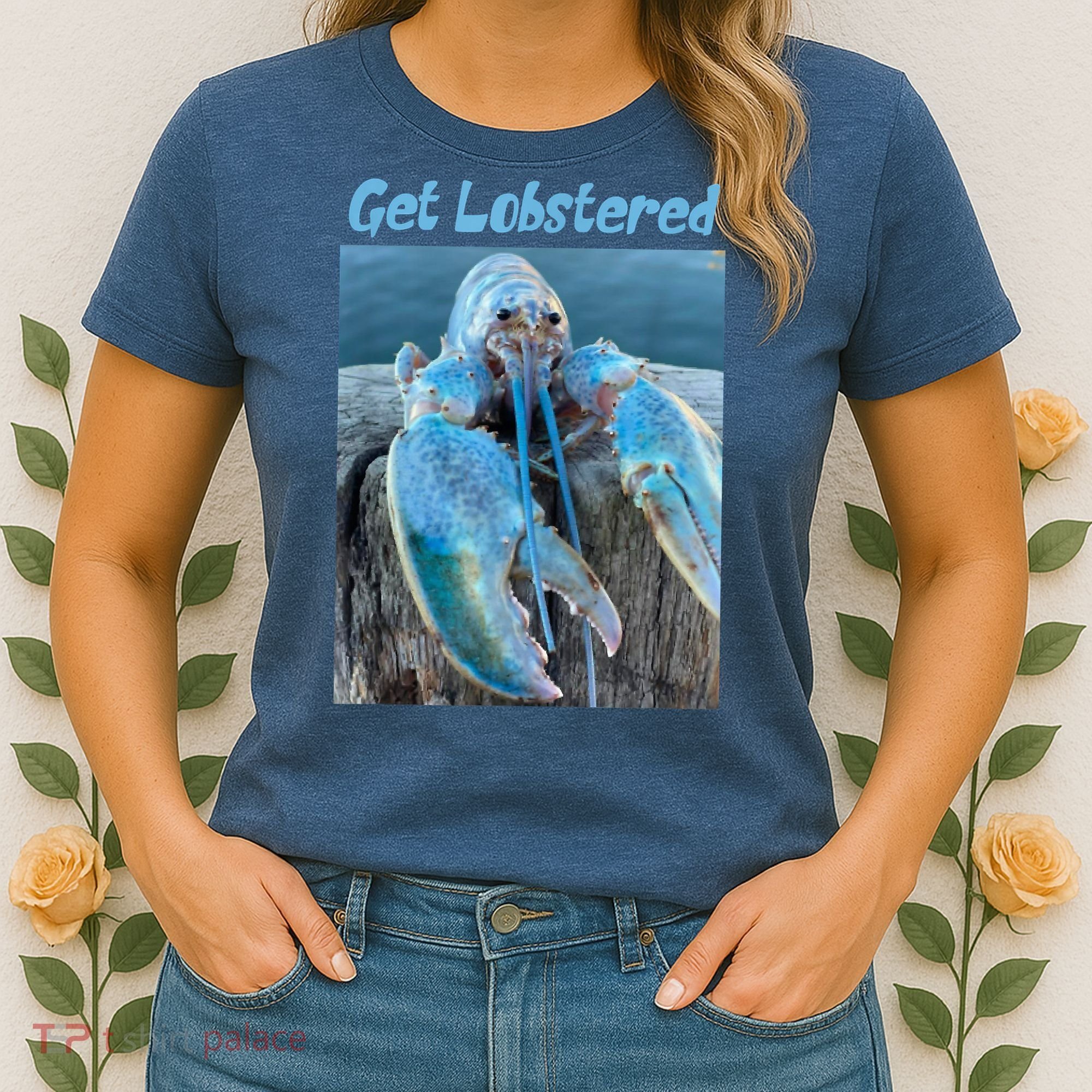 Funny Jumpscare Lobster Meme Blue Crustacean Women's T-Shirt