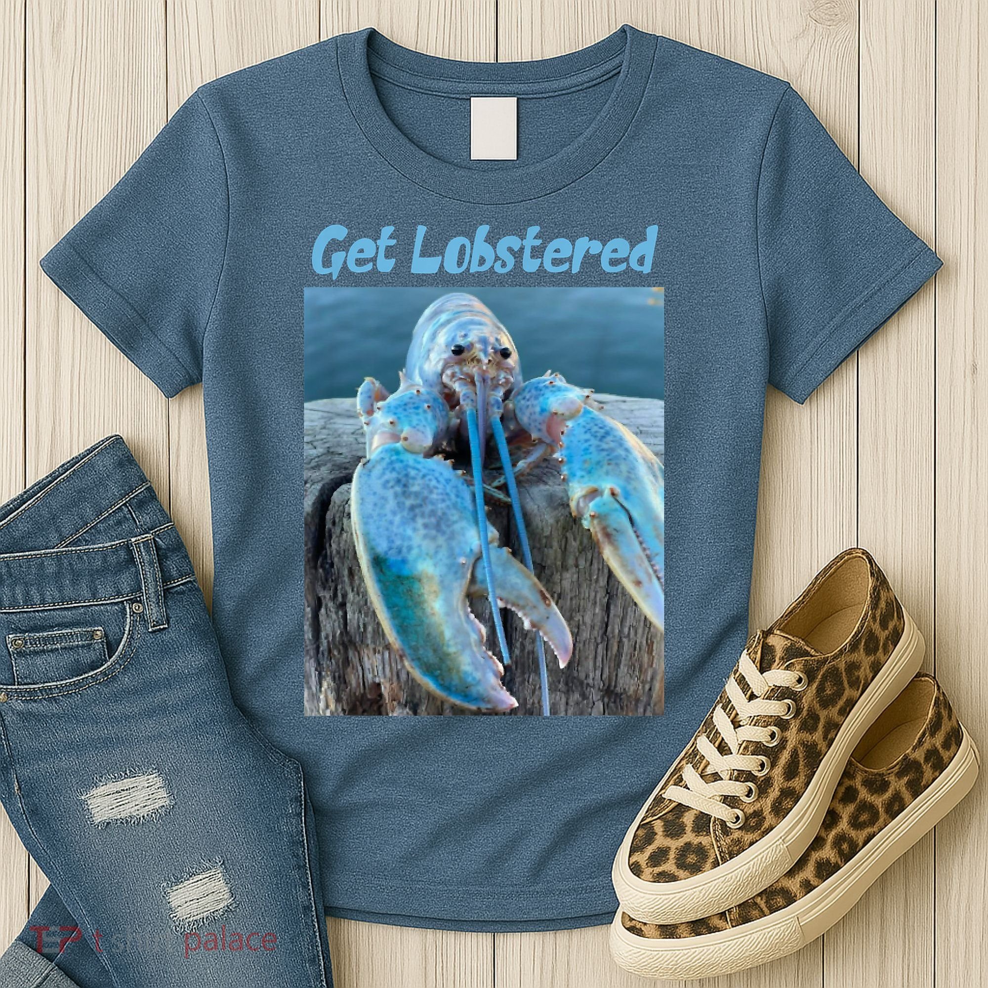 Funny Jumpscare Lobster Meme Blue Crustacean Women's T-Shirt