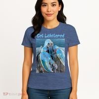 Funny Jumpscare Lobster Meme Blue Crustacean Women's T-Shirt thumb 4