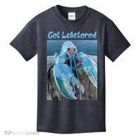 Funny Jumpscare Lobster Meme Blue Crustacean Kids T-Shirt thumb 0