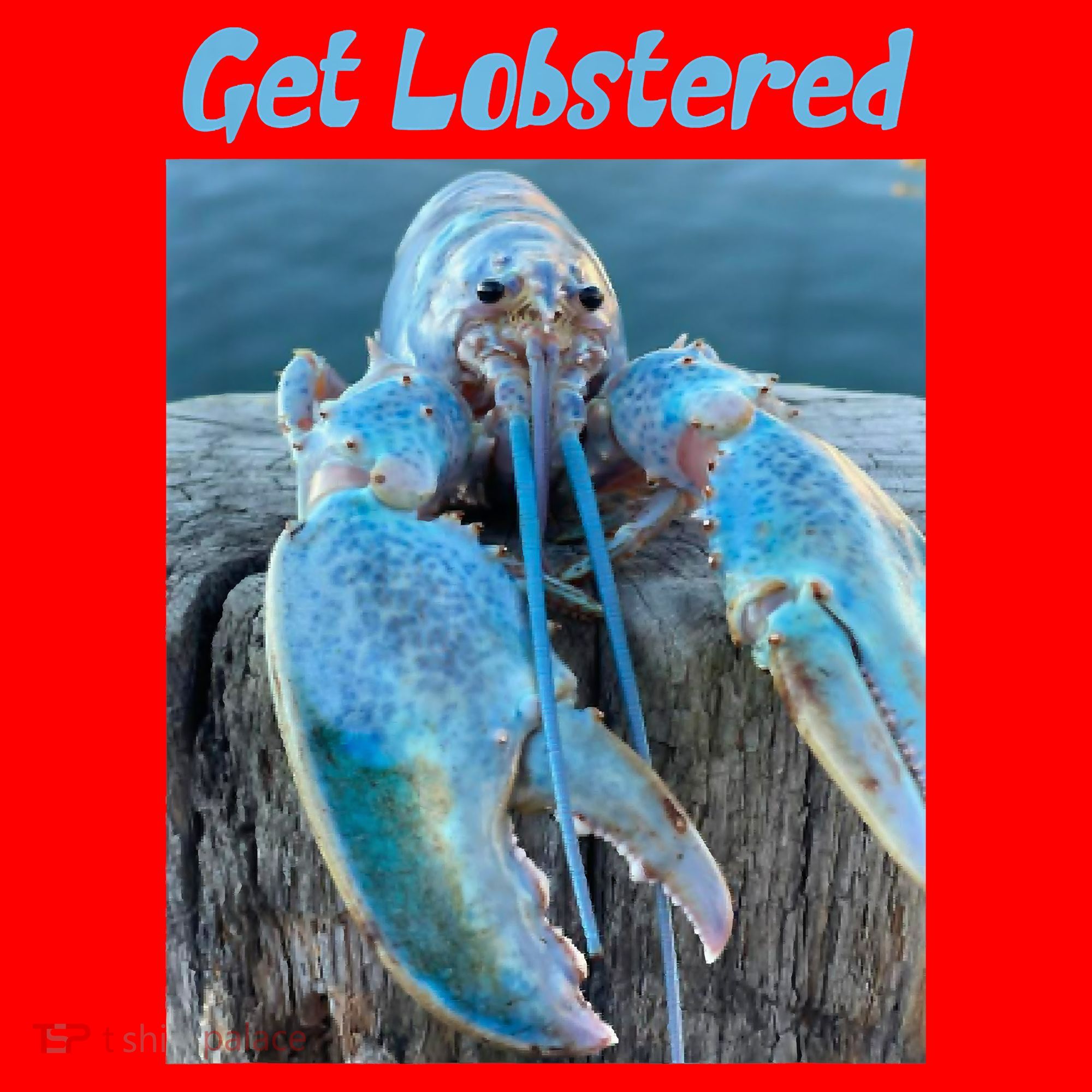 Funny Jumpscare Lobster Meme Blue Crustacean Santa Hat