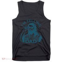 Funny Jesus Meme IM Telling Dad Jesus Christian Tank Top thumb 0