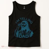 Funny Jesus Meme IM Telling Dad Jesus Christian Tank Top thumb 2