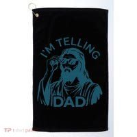 Funny Jesus Meme IM Telling Dad Jesus Christian Golf Towel thumb 0