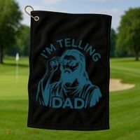 Funny Jesus Meme IM Telling Dad Jesus Christian Golf Towel thumb 1