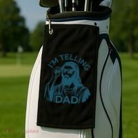 Funny Jesus Meme IM Telling Dad Jesus Christian Golf Towel thumb 2