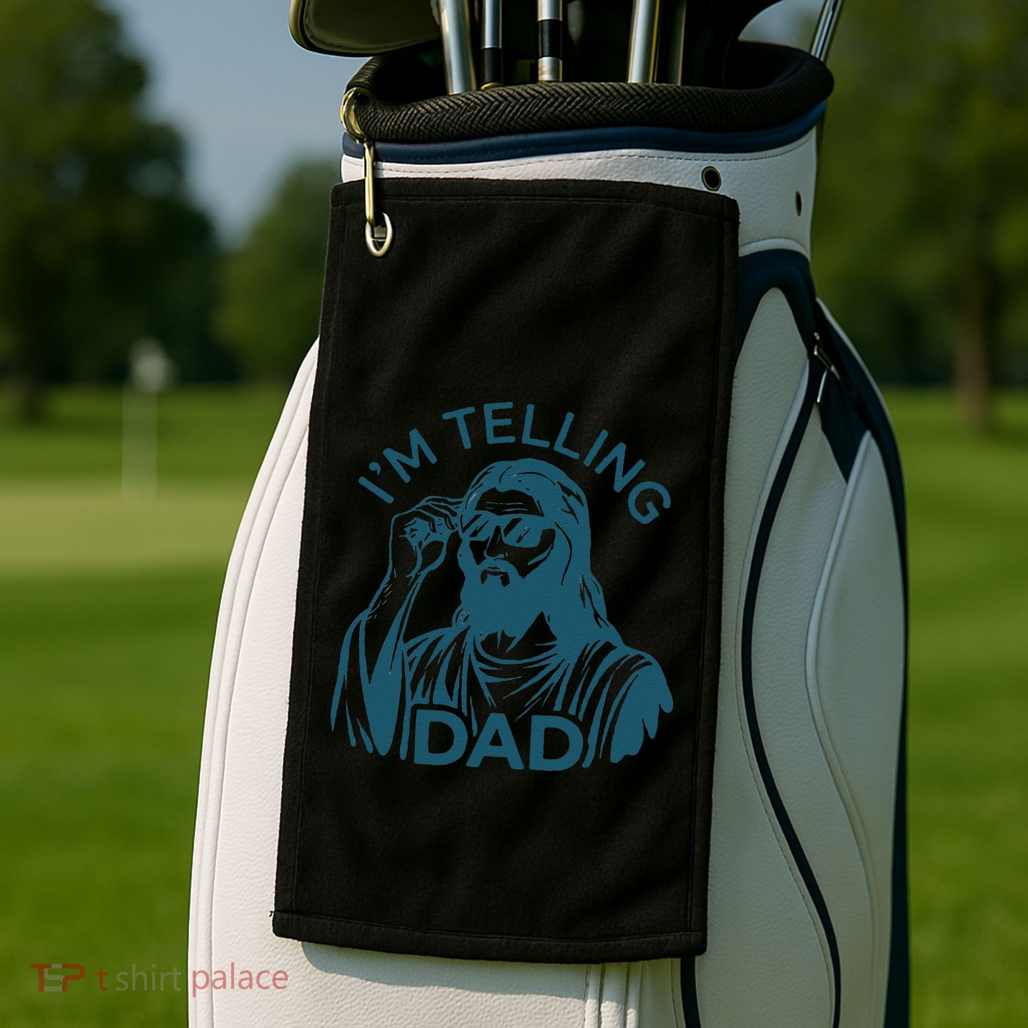 Funny Jesus Meme IM Telling Dad Jesus Christian Golf Towel